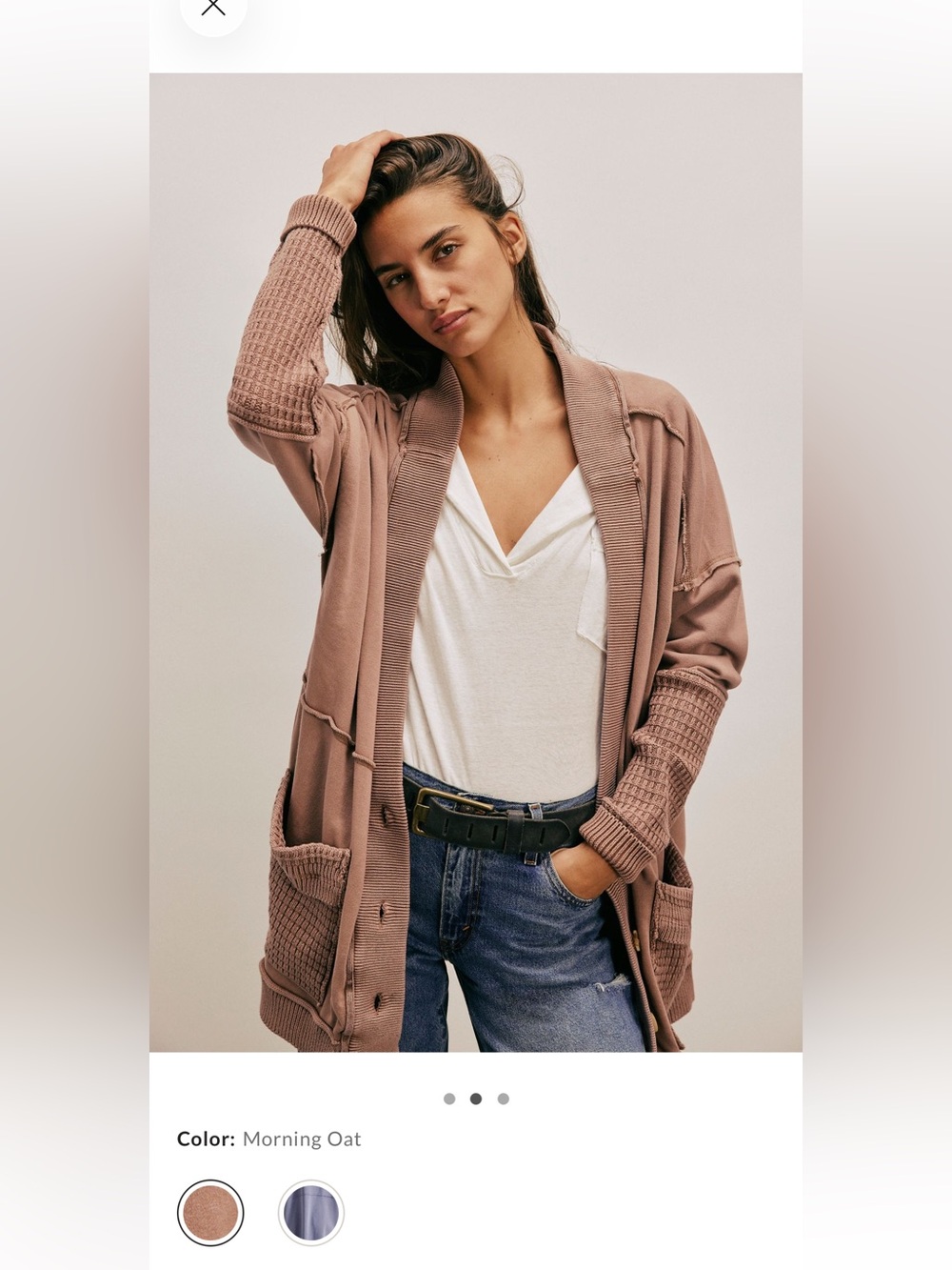 Free People We the Free Brooklyn Cardi Morning Oat NWT